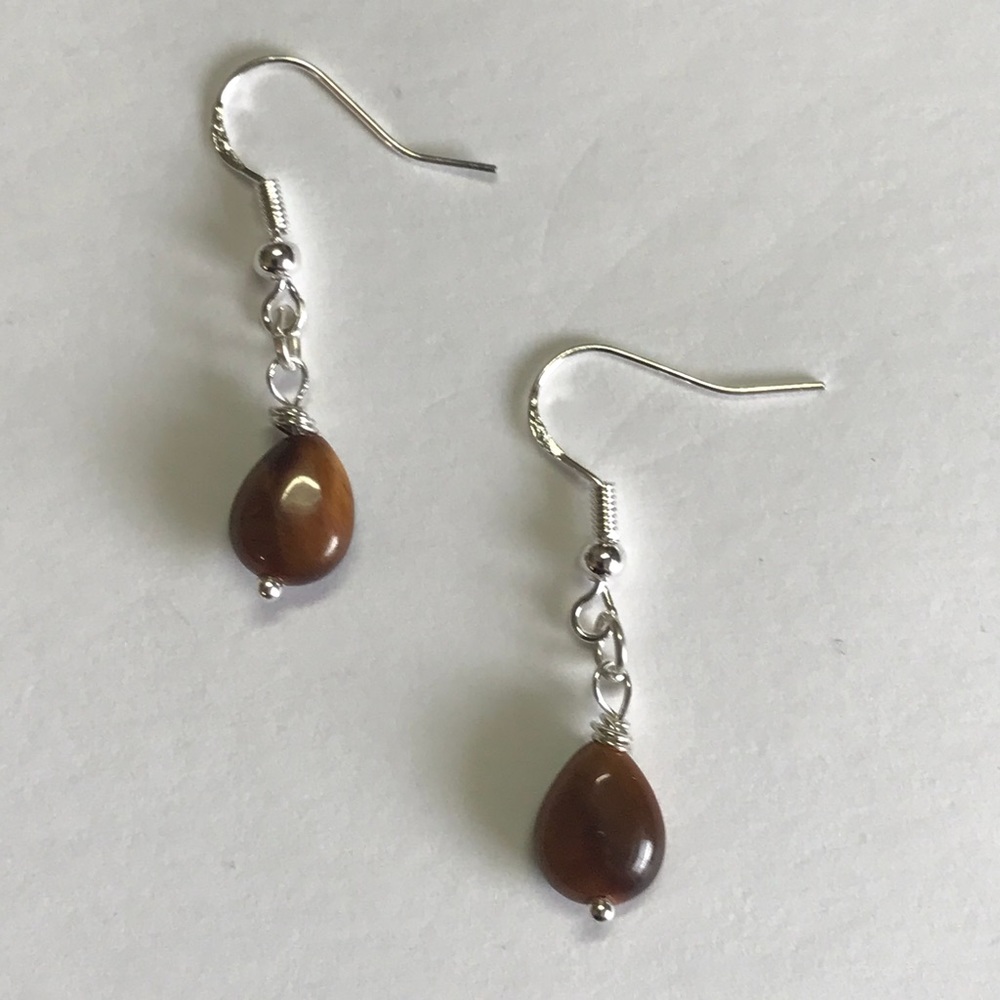 Tiger Eye Teardrop Earrings